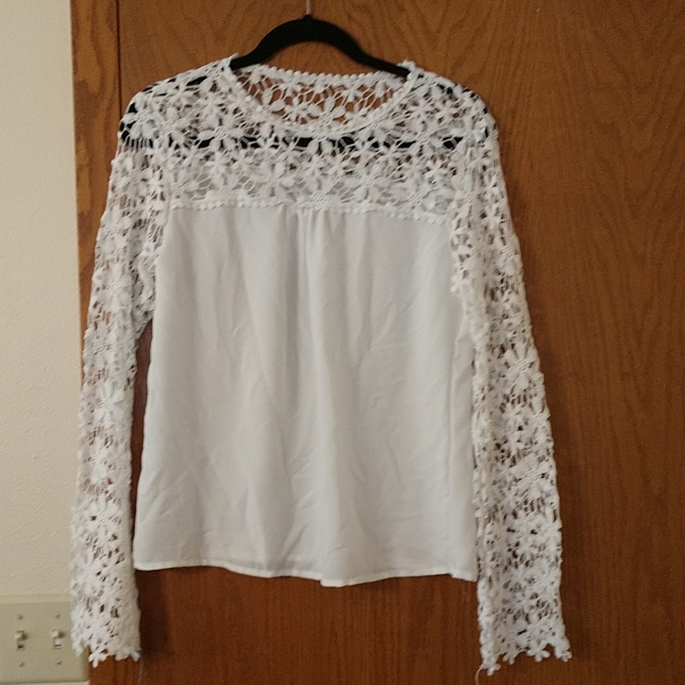 White lace shirt